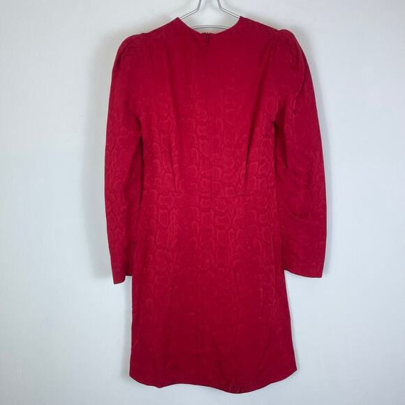 SANDRO Red Short python-effect jacquard dress snake print Size 36 - Picture 10 of 11